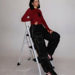 Chaos Longsleeve Baby Tee Red / Black