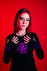 Chaos Longsleeve Baby Tee Black and Purple