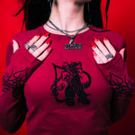 Chaos Longsleeve Baby Tee Red / Black