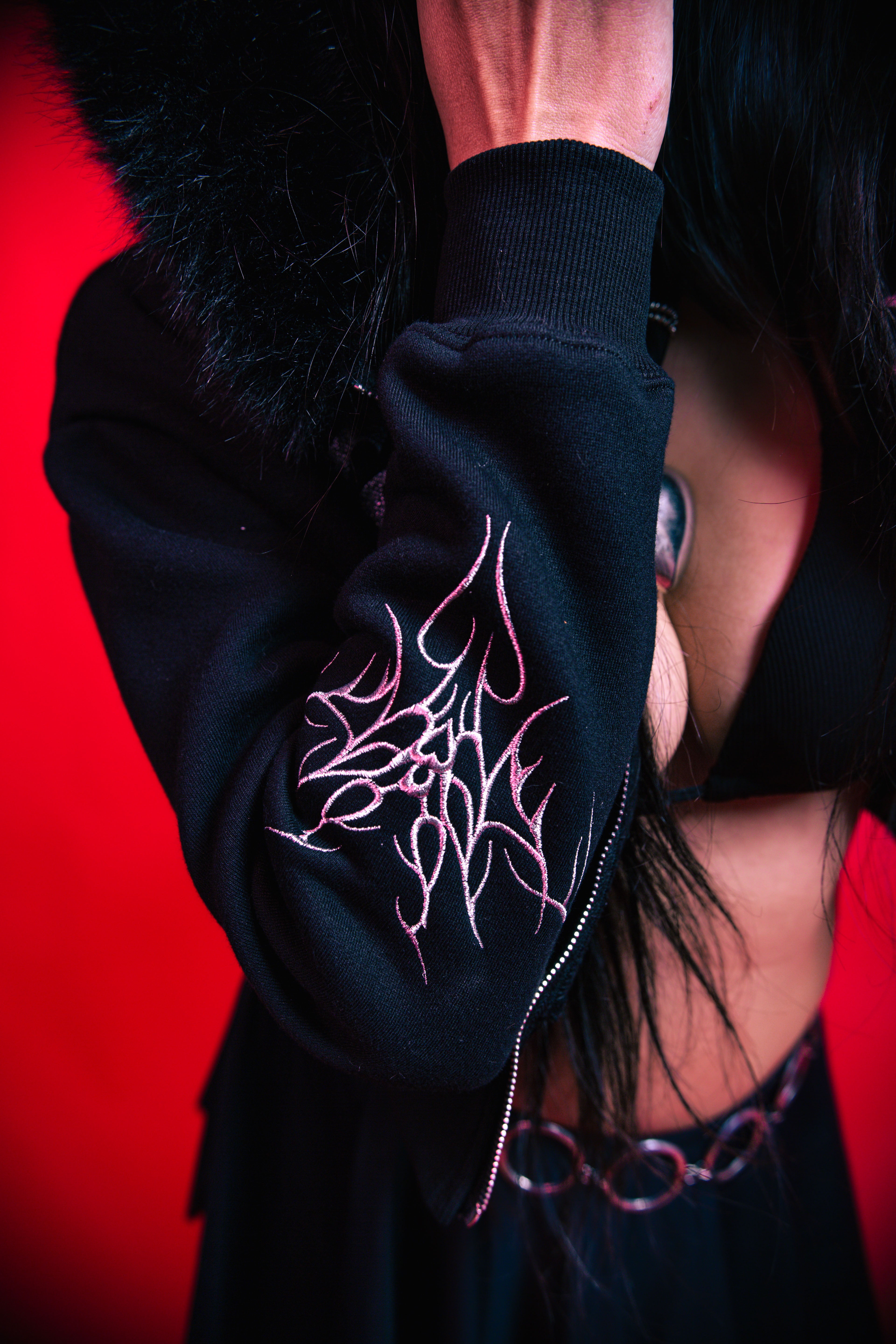 Fur Lined Baby Crop Hoodie
