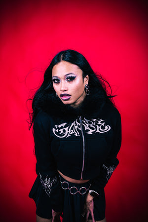 Fur Lined Baby Crop Hoodie