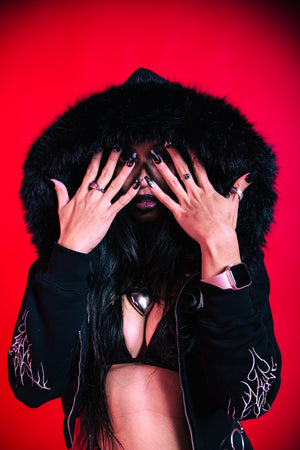Fur Lined Baby Crop Hoodie
