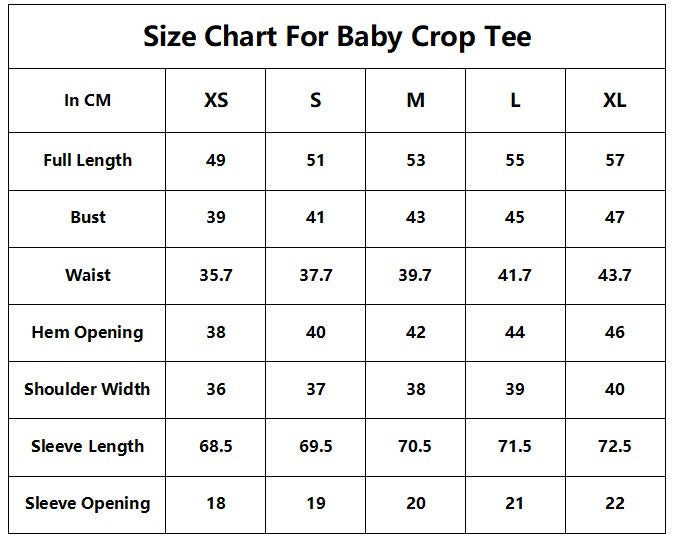 Size chart for Chaos Longsleeve Tee - Thumb Holes & Silver Embroidery showing measurements in CM for XS to XL. Includes bust, waist, and sleeve length.