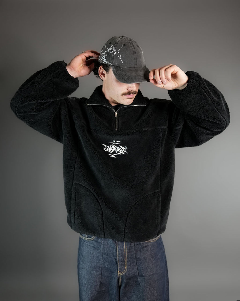 Black Sherpa QuarterZip