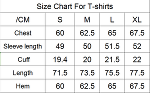 white Cut and Sew Tee sizing