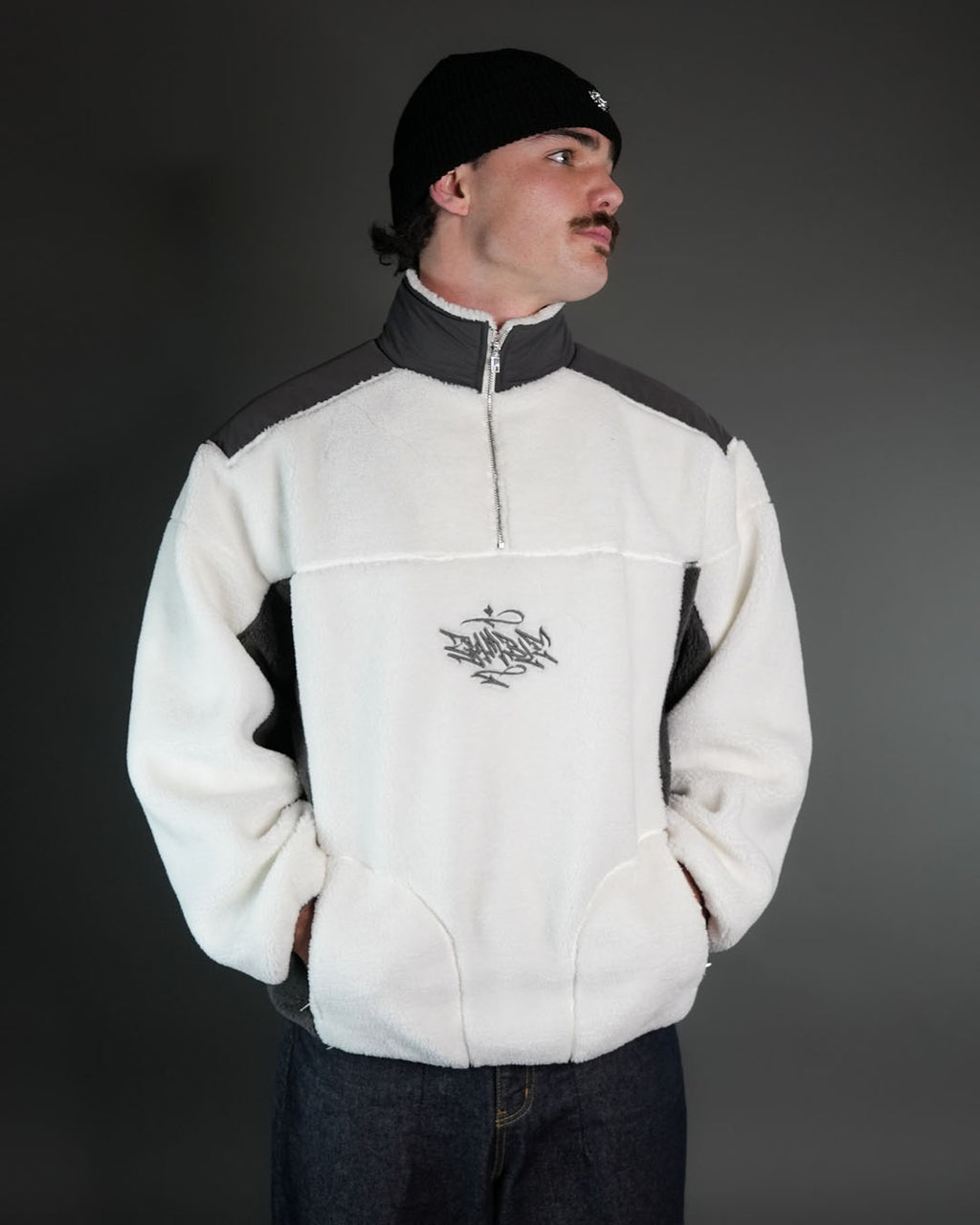 White Sherpa Quarterzip